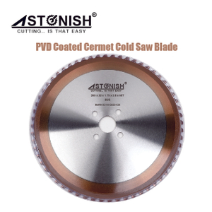 Astonish PVD Coated Cermet Cold Circular Saw Blade for Stainless Steel Cutting