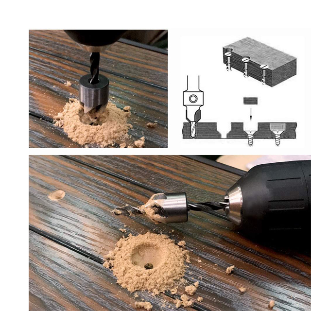 Brad Point Bit with Countersink Working