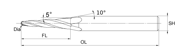 taper ball nose drawing